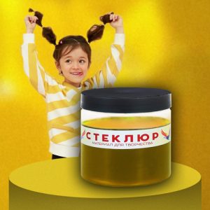 Прозрачная Эпоксидная смола для творчества Стеклюр. Желтая 400 мл 1х1