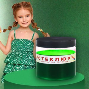 Прозрачная Эпоксидная смола для творчества Стеклюр. в банке Зеленая 400 мл 1х1
